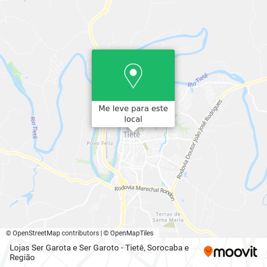 Lojas Ser Garota e Ser Garoto - Tietê mapa