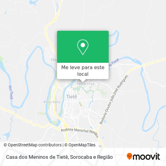 Casa dos Meninos de Tietê mapa