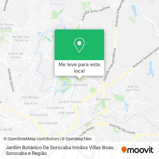 Jardim Botânico De Sorocaba Irmãos Villas Boas mapa