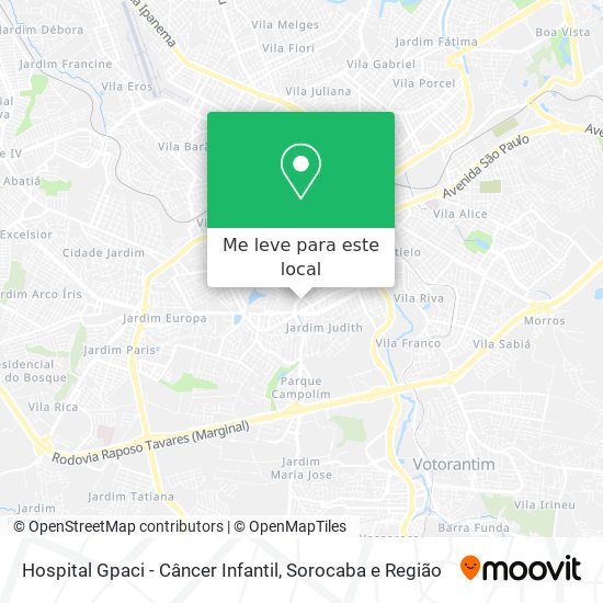 Hospital Gpaci - Câncer Infantil mapa