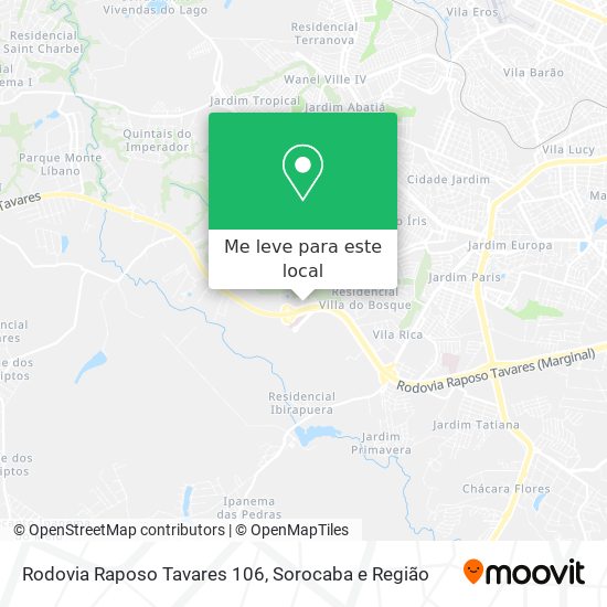 Rodovia Raposo Tavares 106 mapa