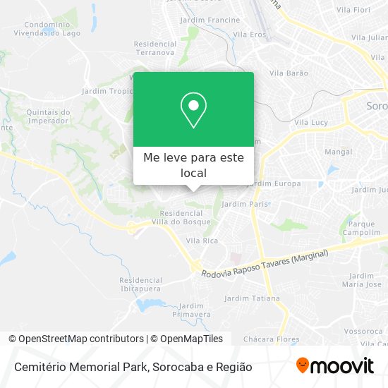 Cemitério Memorial Park mapa