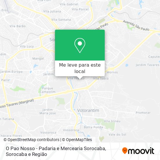 O Pao Nosso - Padaria e Mercearia Sorocaba mapa