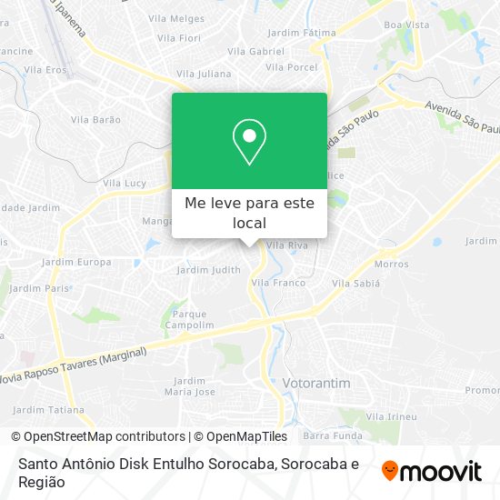 Santo Antônio Disk Entulho Sorocaba mapa