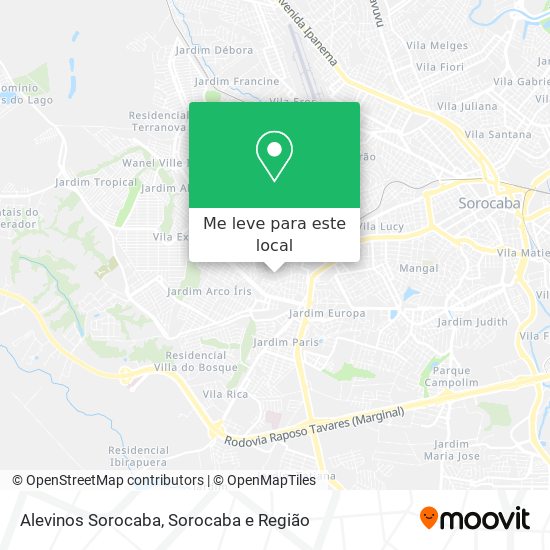 Alevinos Sorocaba mapa