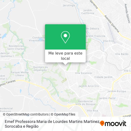 Emef Professora Maria de Lourdes Martins Martinez mapa