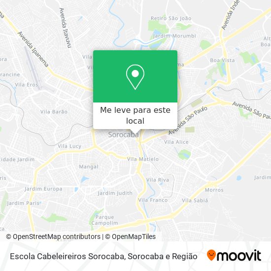 Escola Cabeleireiros Sorocaba mapa