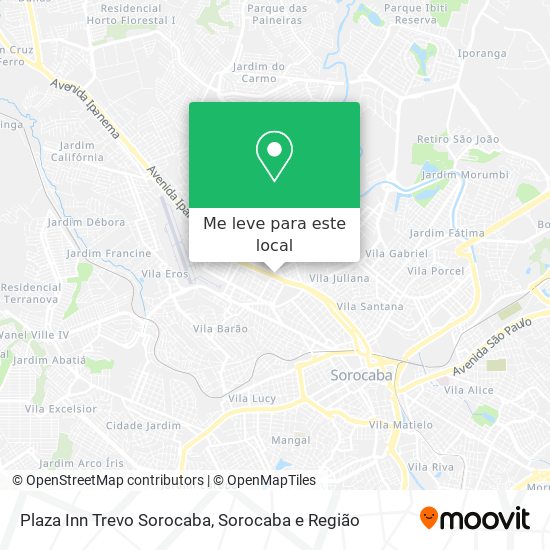 Plaza Inn Trevo Sorocaba mapa