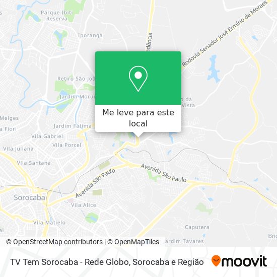 TV Tem Sorocaba - Rede Globo mapa