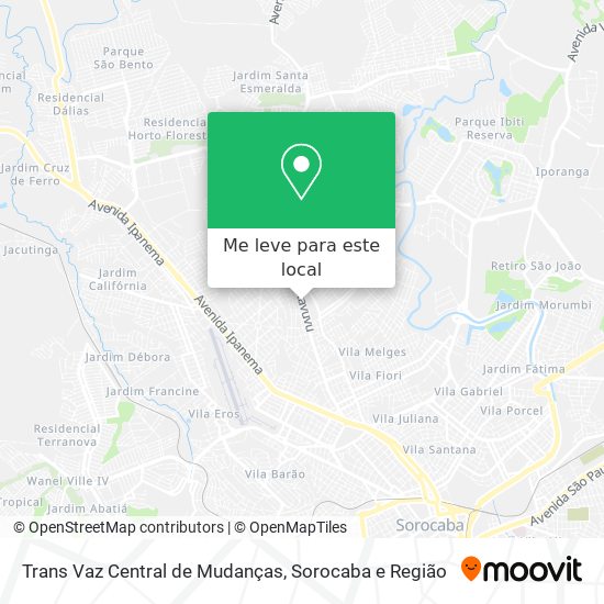 Trans Vaz Central de Mudanças mapa