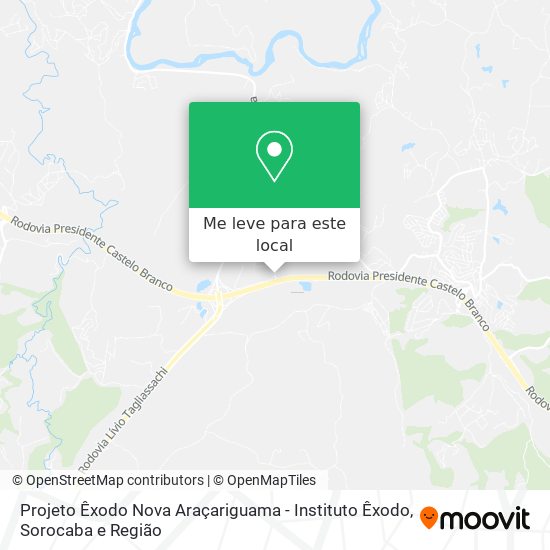 Projeto Êxodo Nova Araçariguama - Instituto Êxodo mapa