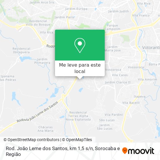 Rod. João Leme dos Santos, km 1,5 s / n mapa