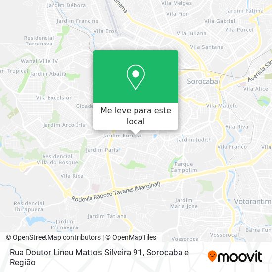 Rua Doutor Lineu Mattos Silveira 91 mapa