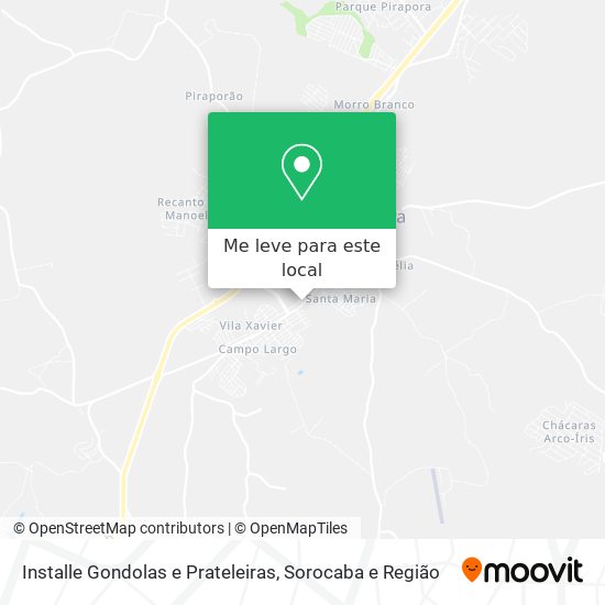 Installe Gondolas e Prateleiras mapa