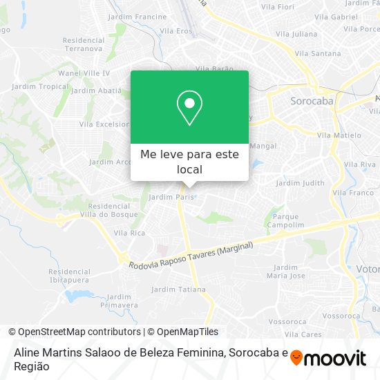 Aline Martins Salaoo de Beleza Feminina mapa