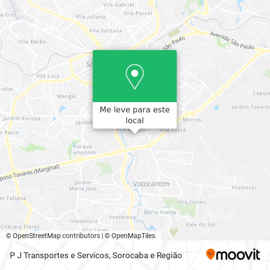 P J Transportes e Servicos mapa