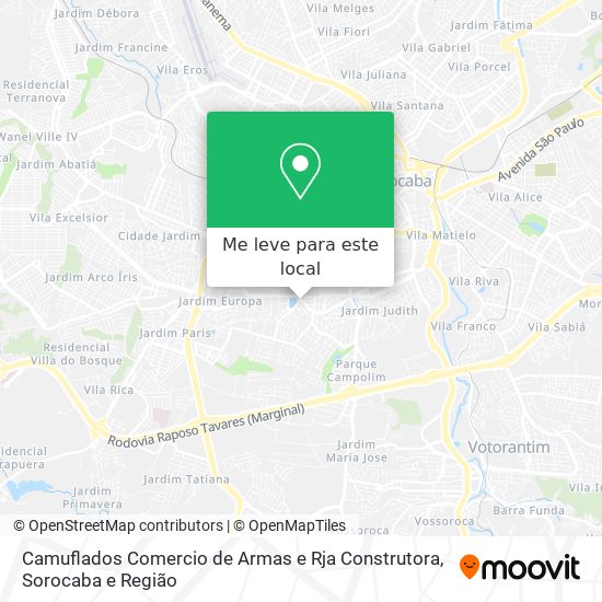 Camuflados Comercio de Armas e Rja Construtora mapa