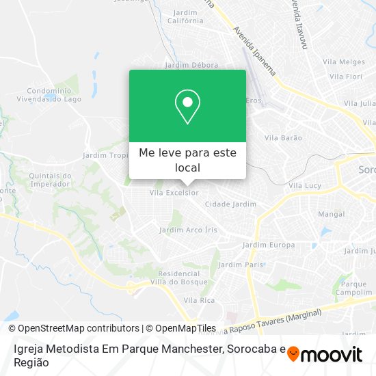 Igreja Metodista Em Parque Manchester mapa