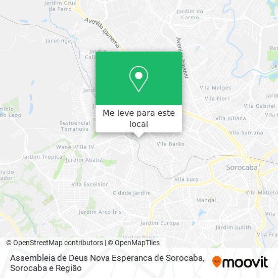 Assembleia de Deus Nova Esperanca de Sorocaba mapa