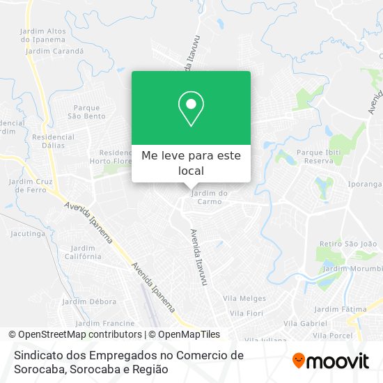 Sindicato dos Empregados no Comercio de Sorocaba mapa