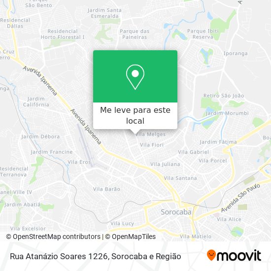 Rua Atanázio Soares 1226 mapa