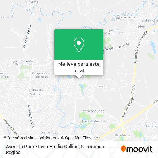 Avenida Padre Lívio Emílio Calliari mapa