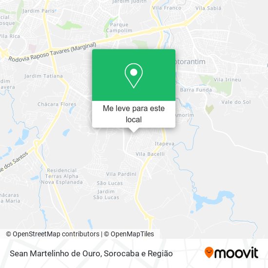 Sean Martelinho de Ouro mapa