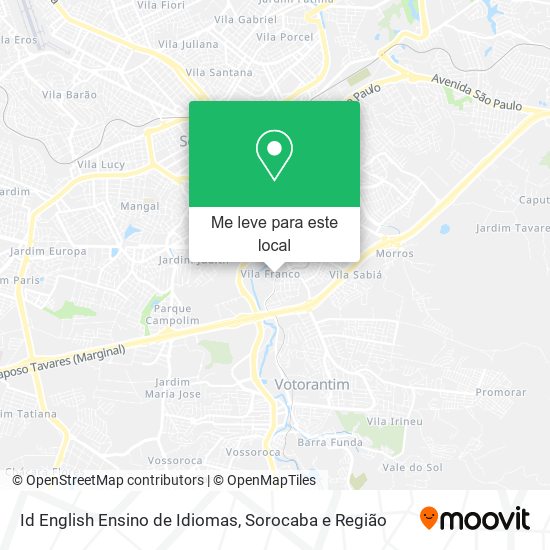 Id English Ensino de Idiomas mapa