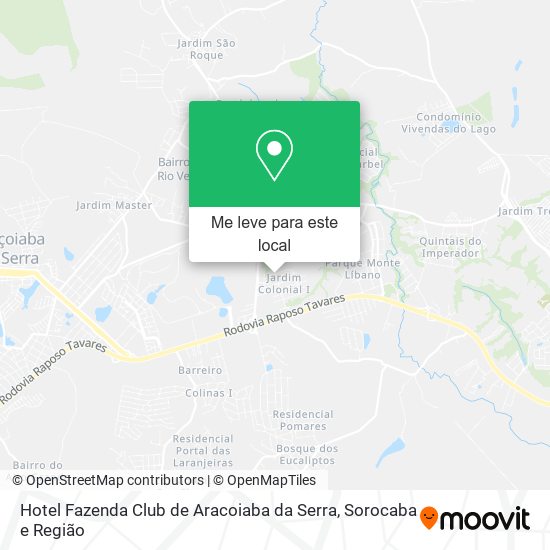 Hotel Fazenda Club de Aracoiaba da Serra mapa