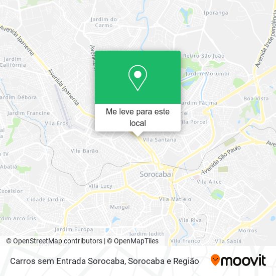 Carros sem Entrada Sorocaba mapa