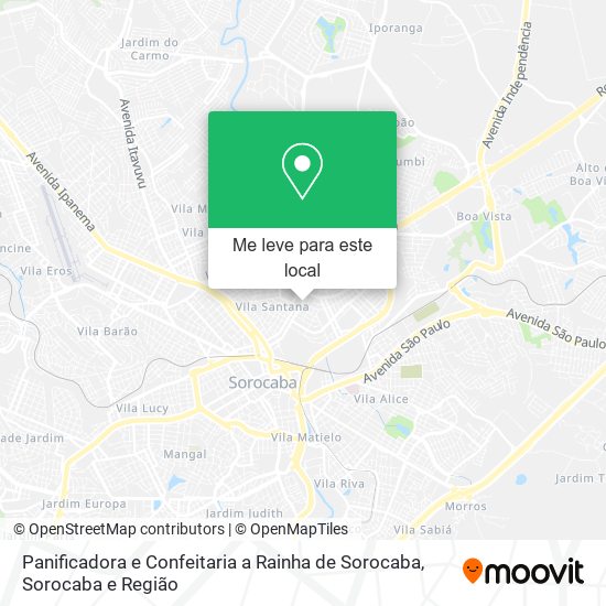 Panificadora e Confeitaria a Rainha de Sorocaba mapa