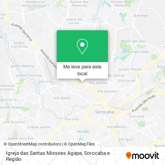 Igreja das Santas Missoes Agape mapa