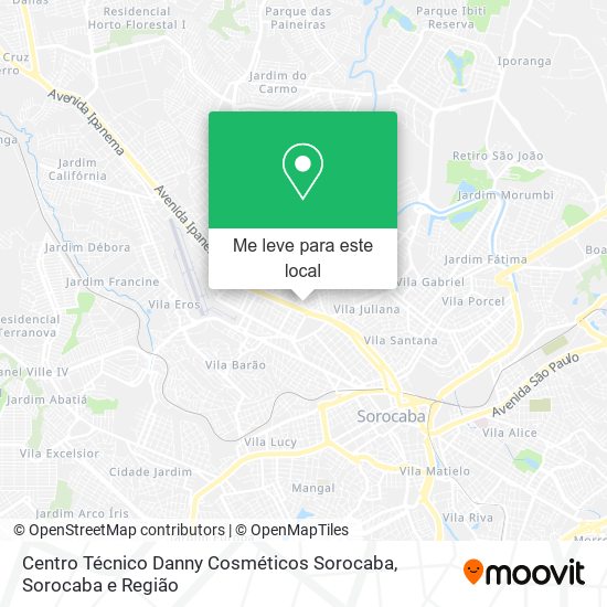 Centro Técnico Danny Cosméticos Sorocaba mapa