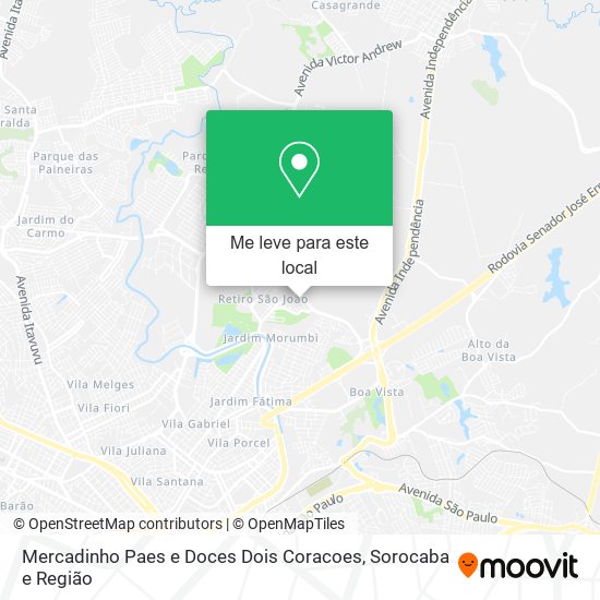 Mercadinho Paes e Doces Dois Coracoes mapa