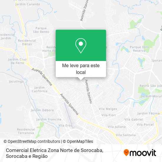 Comercial Eletrica Zona Norte de Sorocaba mapa