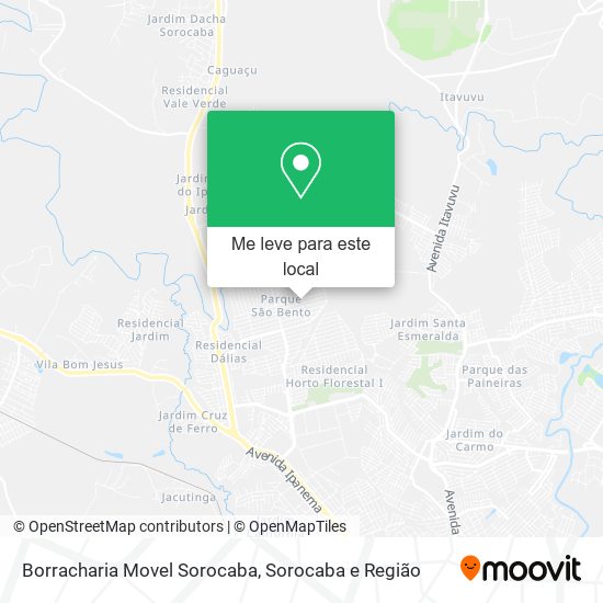 Borracharia Movel Sorocaba mapa