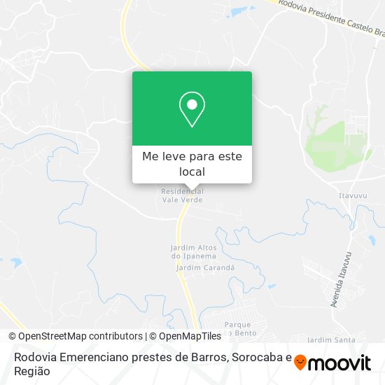 Rodovia Emerenciano prestes de Barros mapa