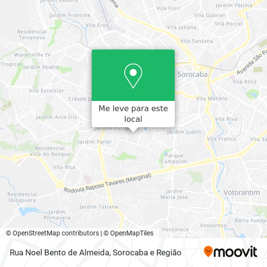 Rua Noel Bento de Almeida mapa