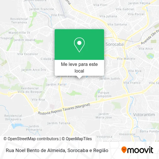Rua Noel Bento de Almeida mapa