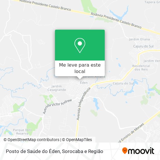 Posto de Saúde do Éden mapa