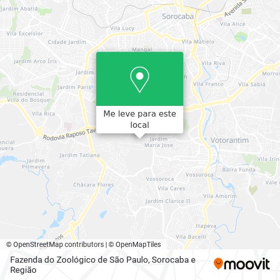 Fazenda do Zoológico de São Paulo mapa