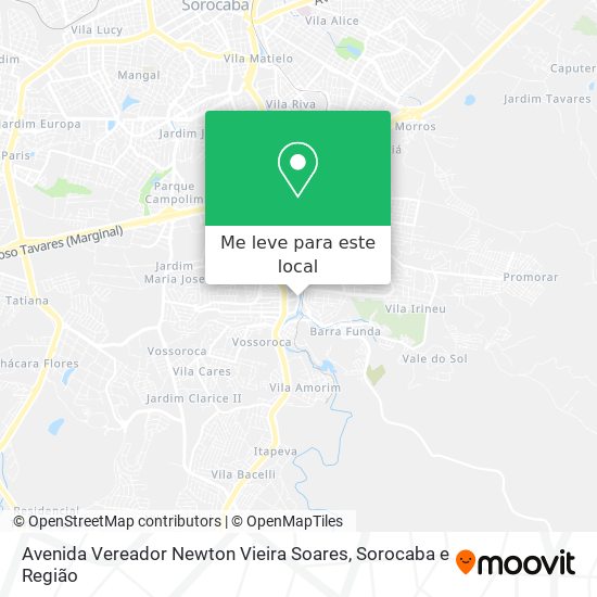 Avenida Vereador Newton Vieira Soares mapa