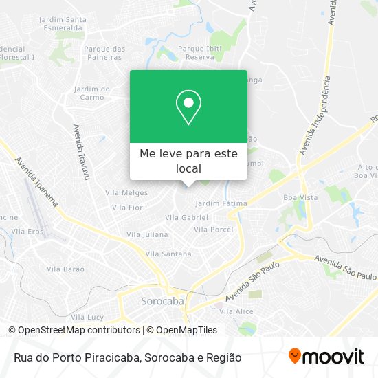 Rua do Porto Piracicaba mapa