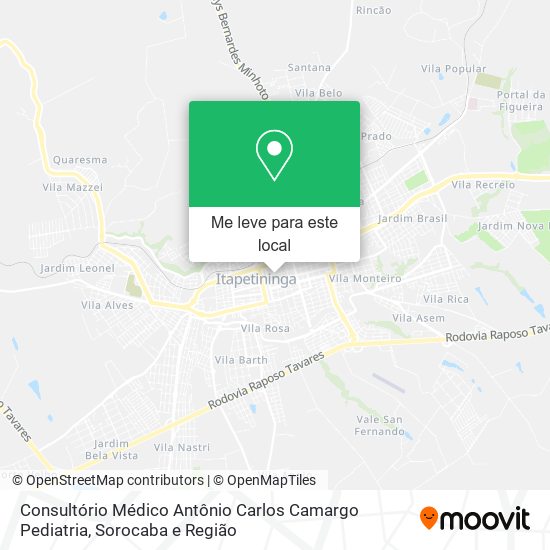Consultório Médico Antônio Carlos Camargo Pediatria mapa