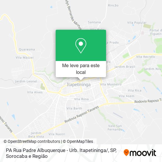 PA Rua Padre Albuquerque - Urb. Itapetininga / , SP mapa