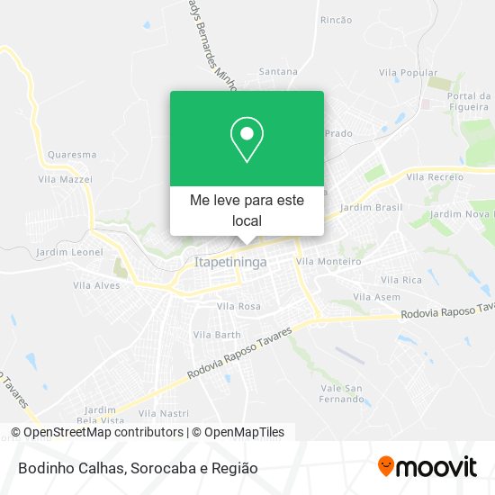 Bodinho Calhas mapa