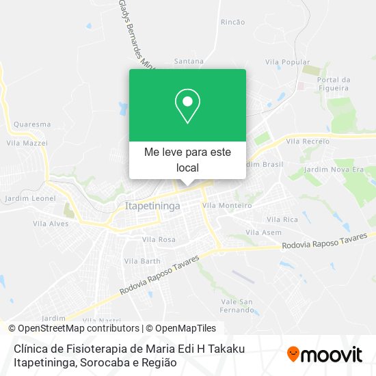 Clínica de Fisioterapia de Maria Edi H Takaku Itapetininga mapa