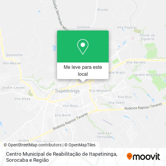 Centro Municipal de Reabilitação de Itapetininga mapa