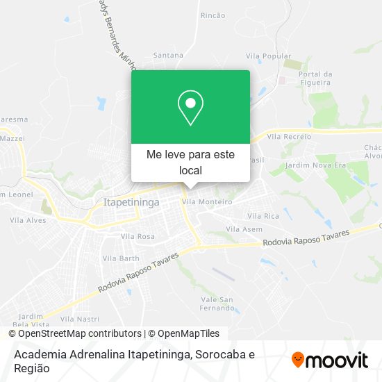 Academia Adrenalina Itapetininga mapa