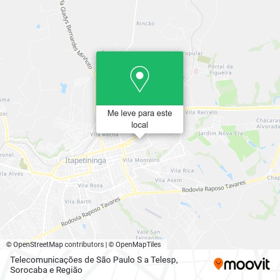 Telecomunicações de São Paulo S a Telesp mapa